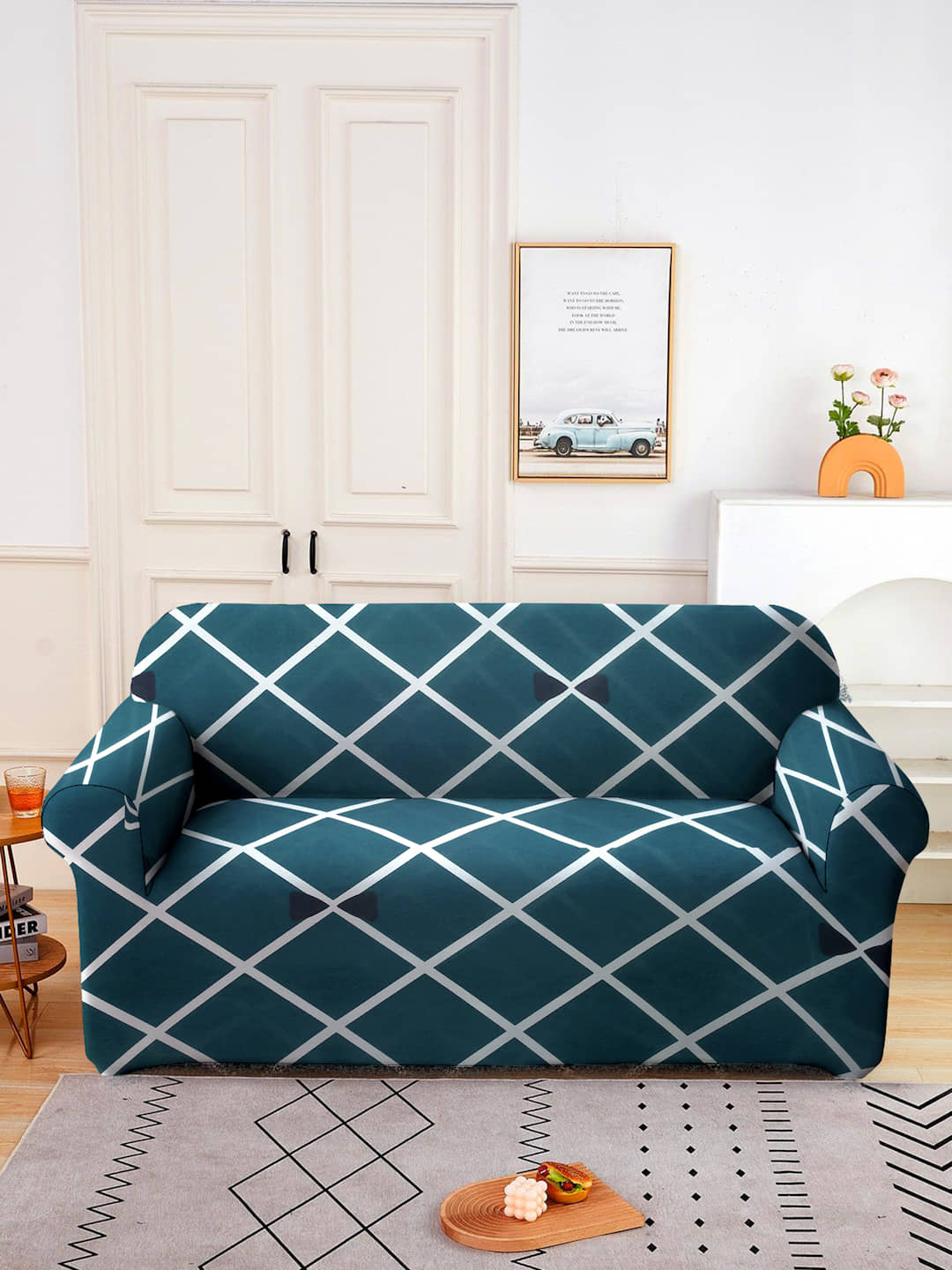 Cortina 3 Seater Polyester Sofa Cover ( Pack of 1 )