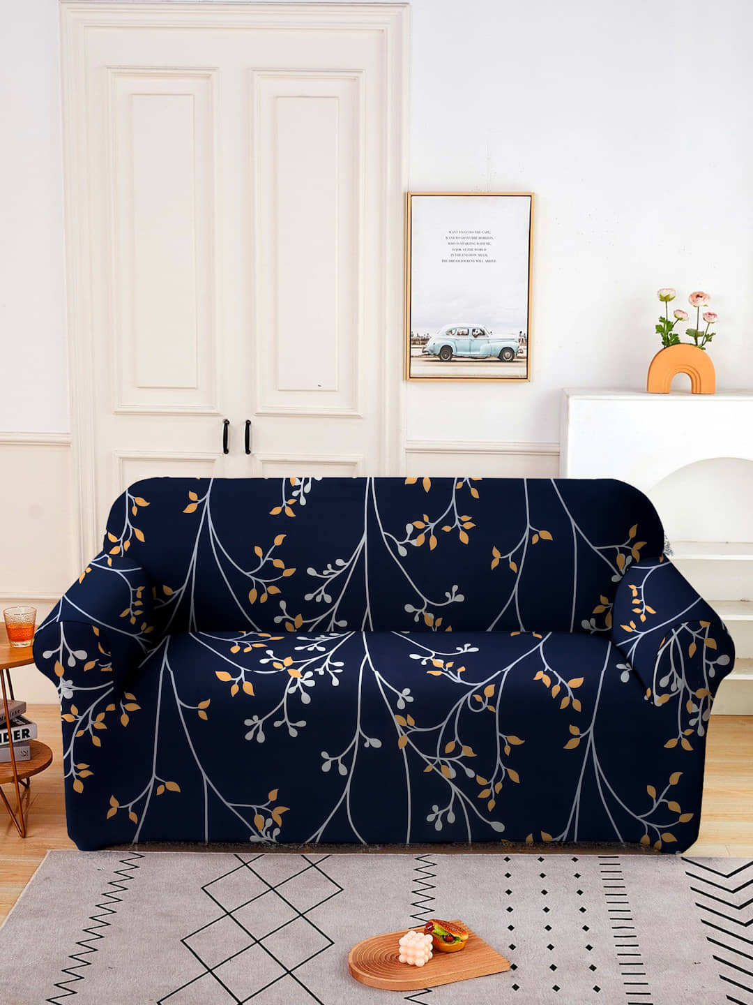 Cortina 3 Seater Polyester Sofa Cover ( Pack of 1 )