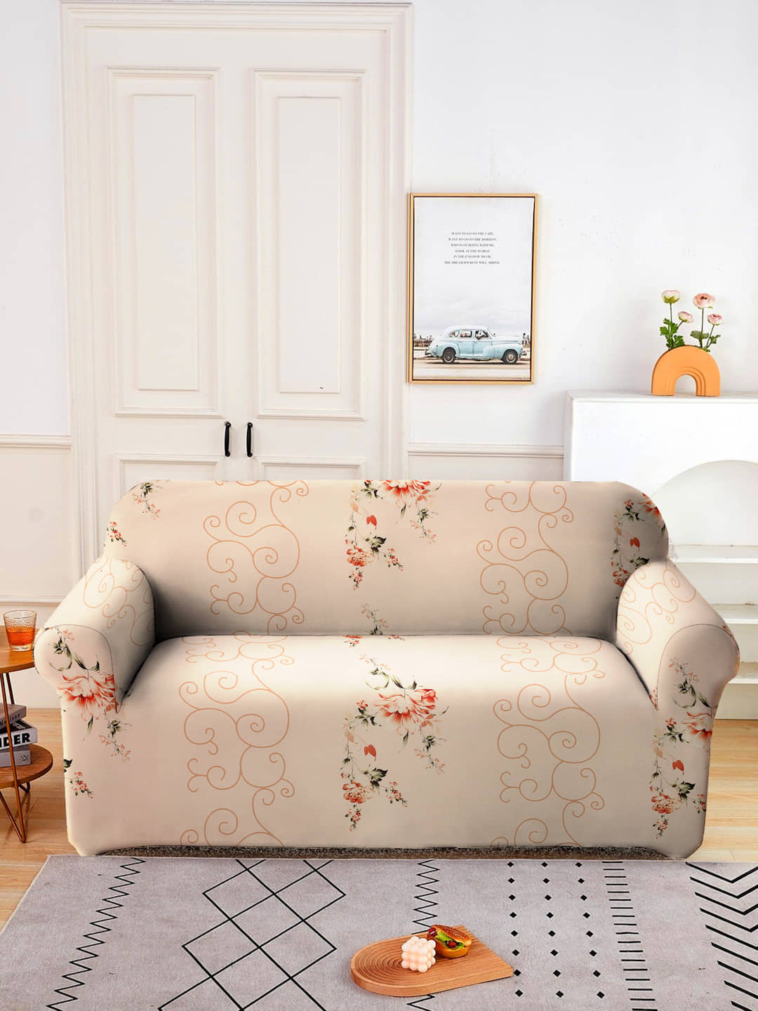 Cortina 2 Seater Polyester Sofa Cover ( Pack of 1 )