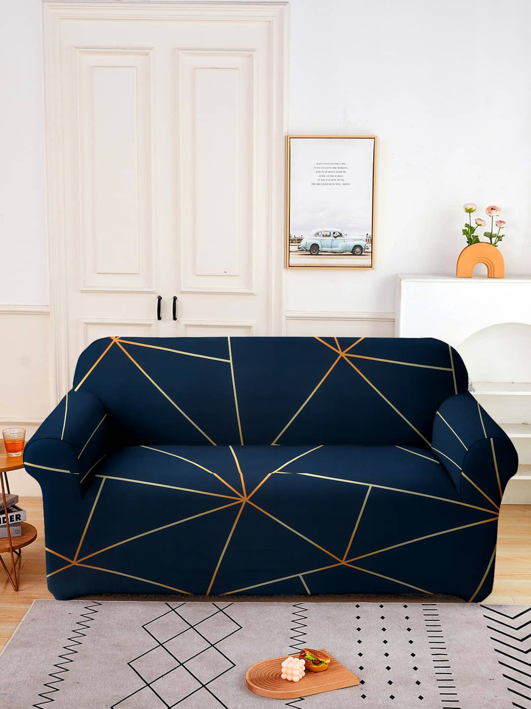 Cortina 3 Seater Polyester Sofa Cover ( Pack of 1 )