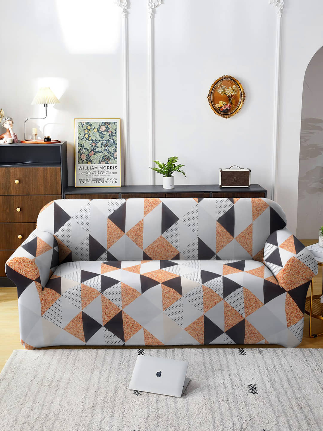 Cortina 2 Seater Polyester Sofa Cover ( Pack of 1 )