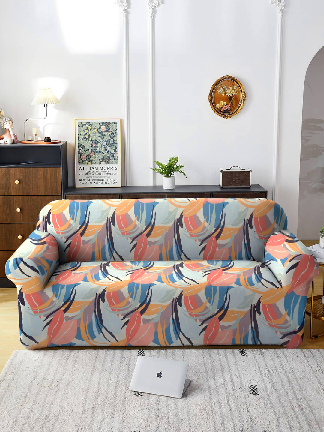     			Cortina 3 Seater Polyester Sofa Cover ( Pack of 1 )