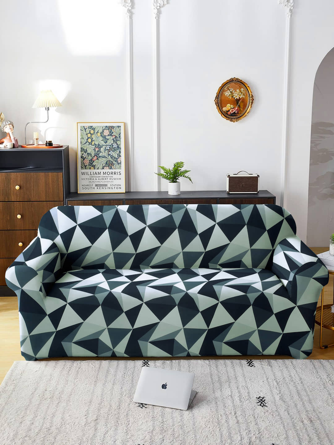 Cortina 3 Seater Polyester Sofa Cover ( Pack of 1 )