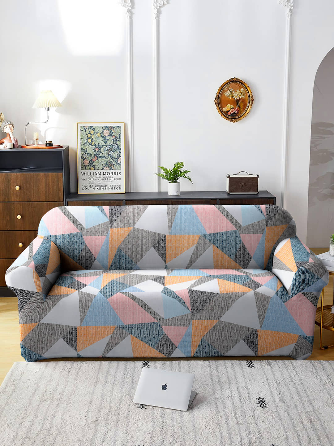 Cortina 3 Seater Polyester Sofa Cover ( Pack of 1 )
