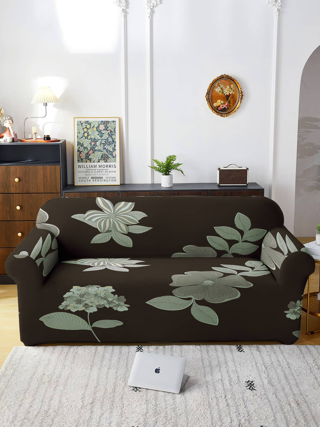 Cortina 3 Seater Polyester Sofa Cover ( Pack of 1 )