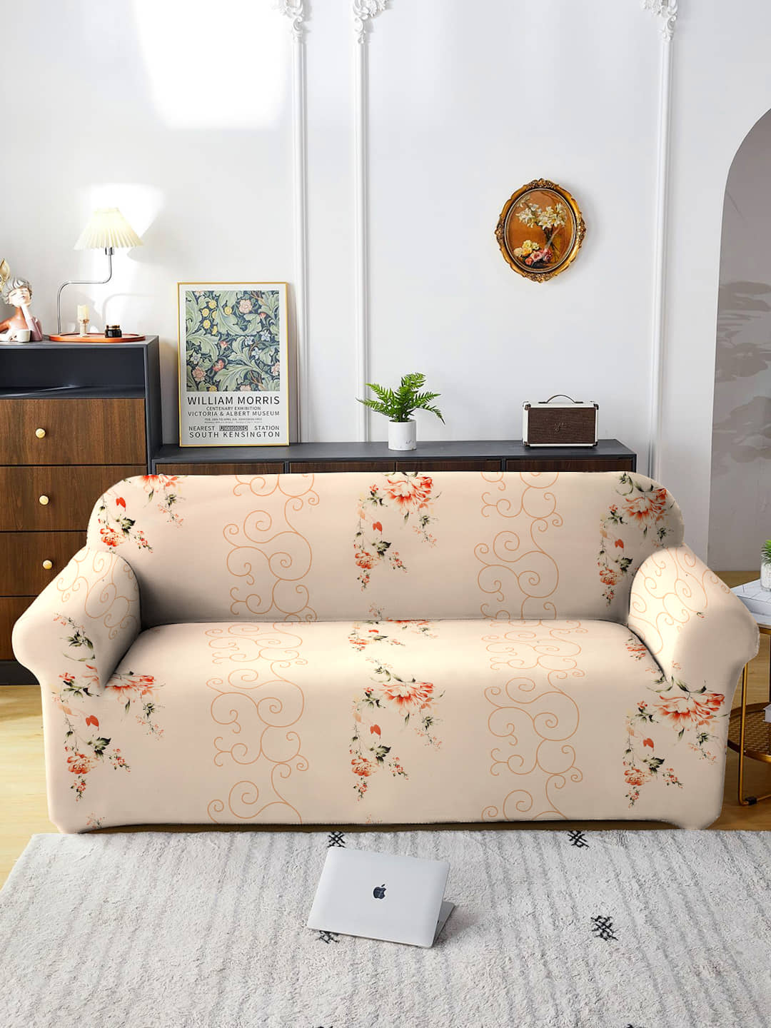 Cortina 2 Seater Polyester Sofa Cover ( Pack of 1 )