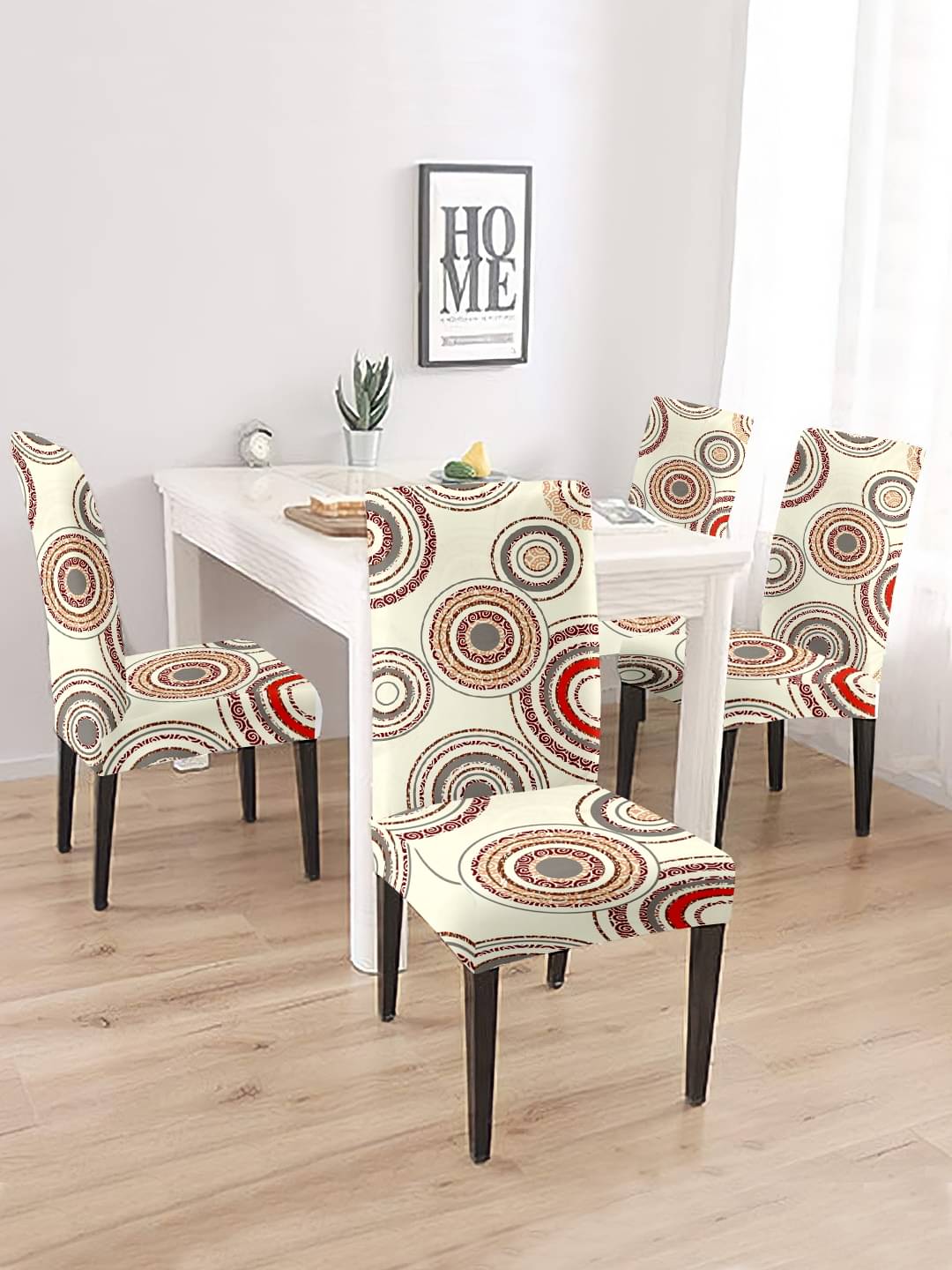     			Cortina 4 Seater Polyester Chair Cover ( Pack of 4 )