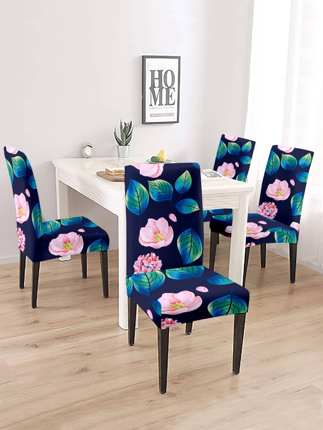 Cortina 4 Seater Polyester Chair Cover ( Pack of 4 )