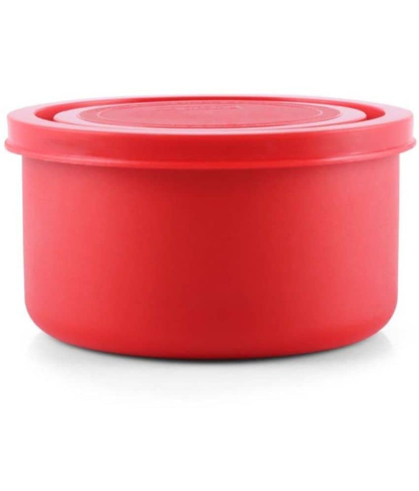 Kitcorner Lock N Steel Steel Red Food Container ( Set of 1 )