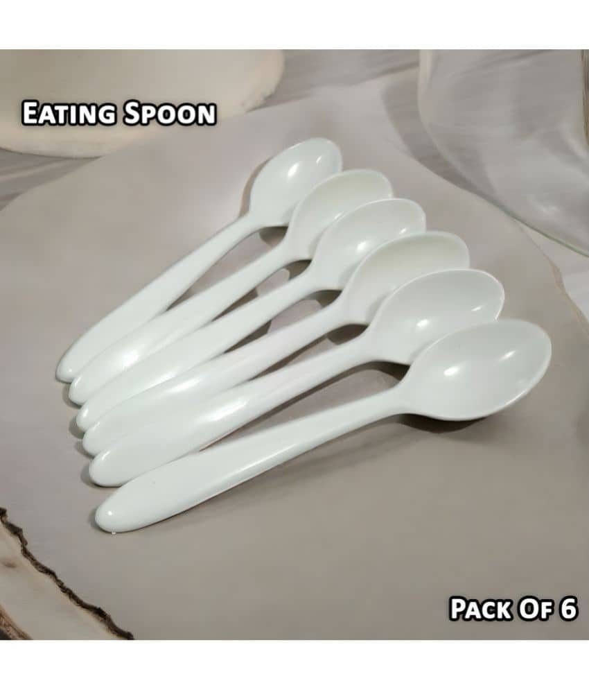 Inpro White Melamine Table Spoon ( Pack of 6 )