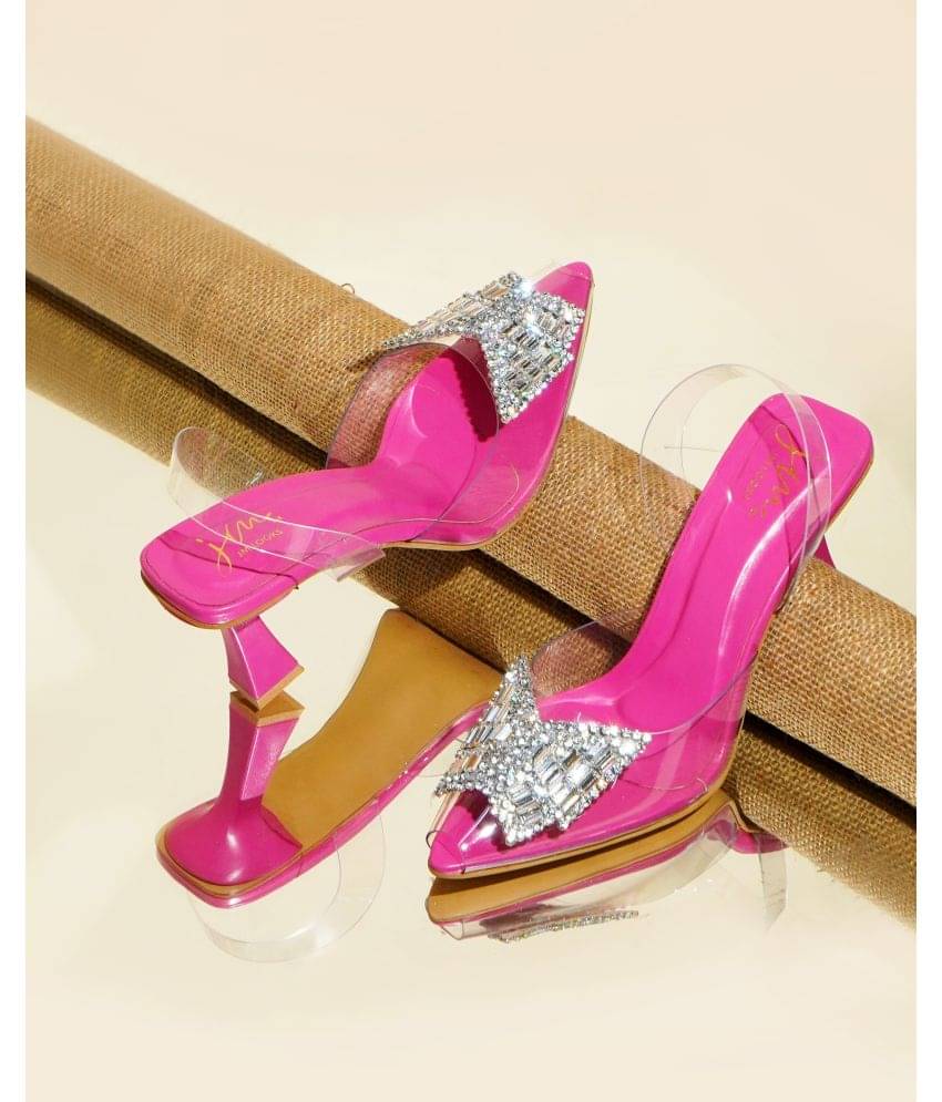 JM Looks Pink Women's Peep Toes Heels     			JM Looks Pink Women's Peep Toes Heels