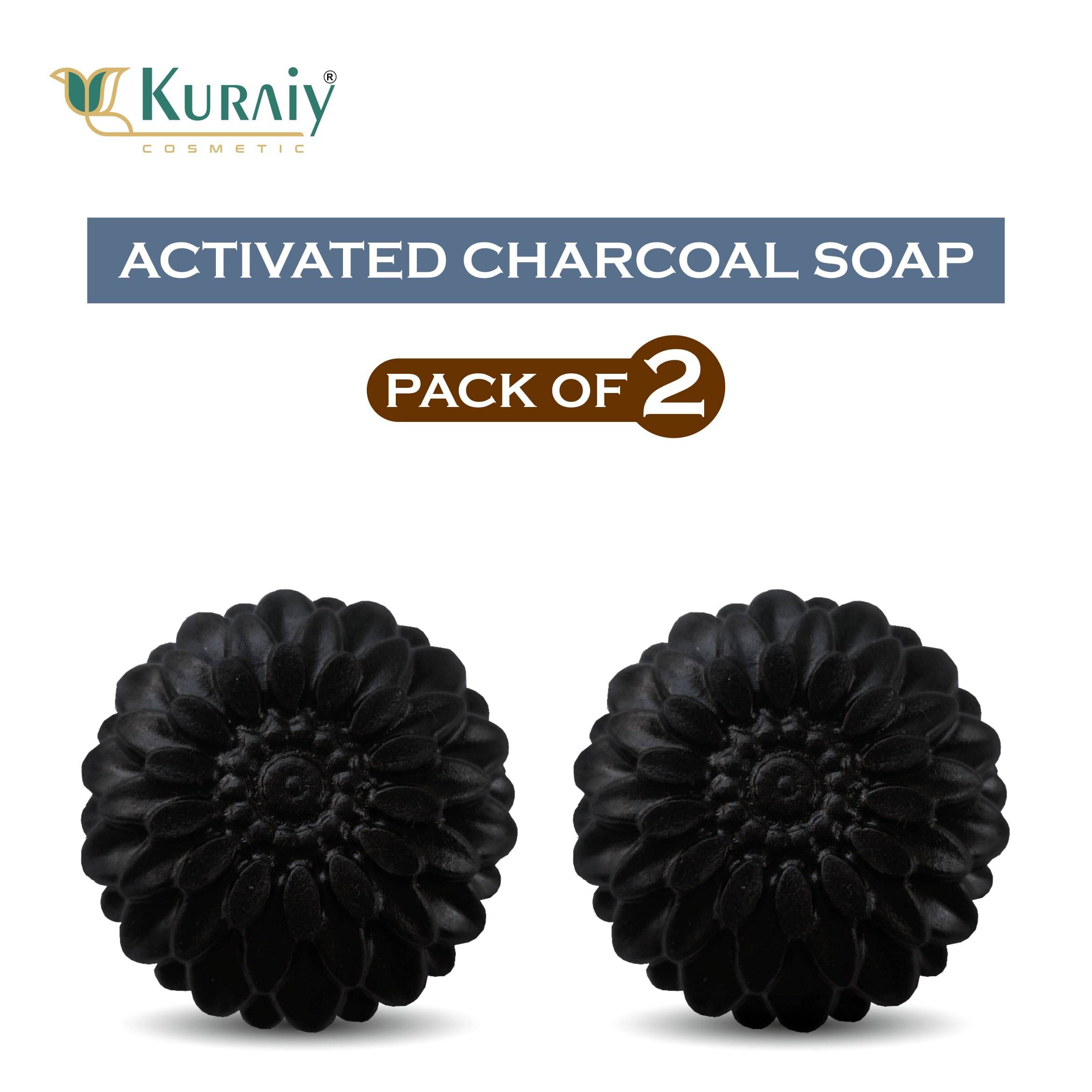     			Kuraiy Activated Charcoal Deep Cleansing Bath Soap, 100g (Pack of 2) (2x 100 g)