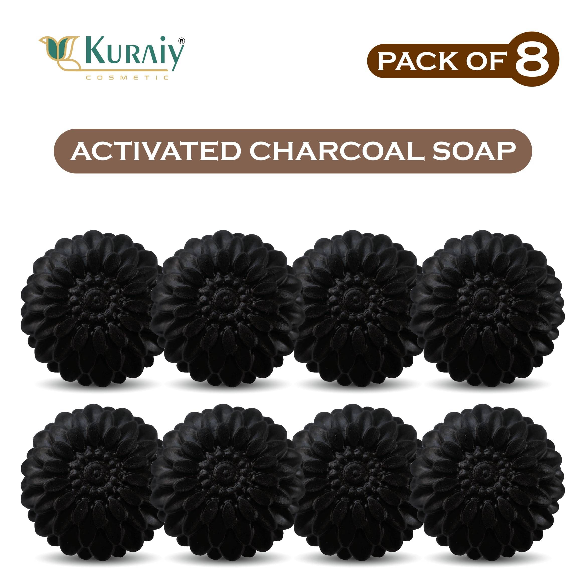 Kuraiy Activated Charcoal Deep Cleansing Bath Soap, 100g (Pack of 8) (8 x 100 g) Kuraiy Activated Charcoal Deep Cleansing Bath Soap, 100g (Pack of 8) (8 x 100 g)