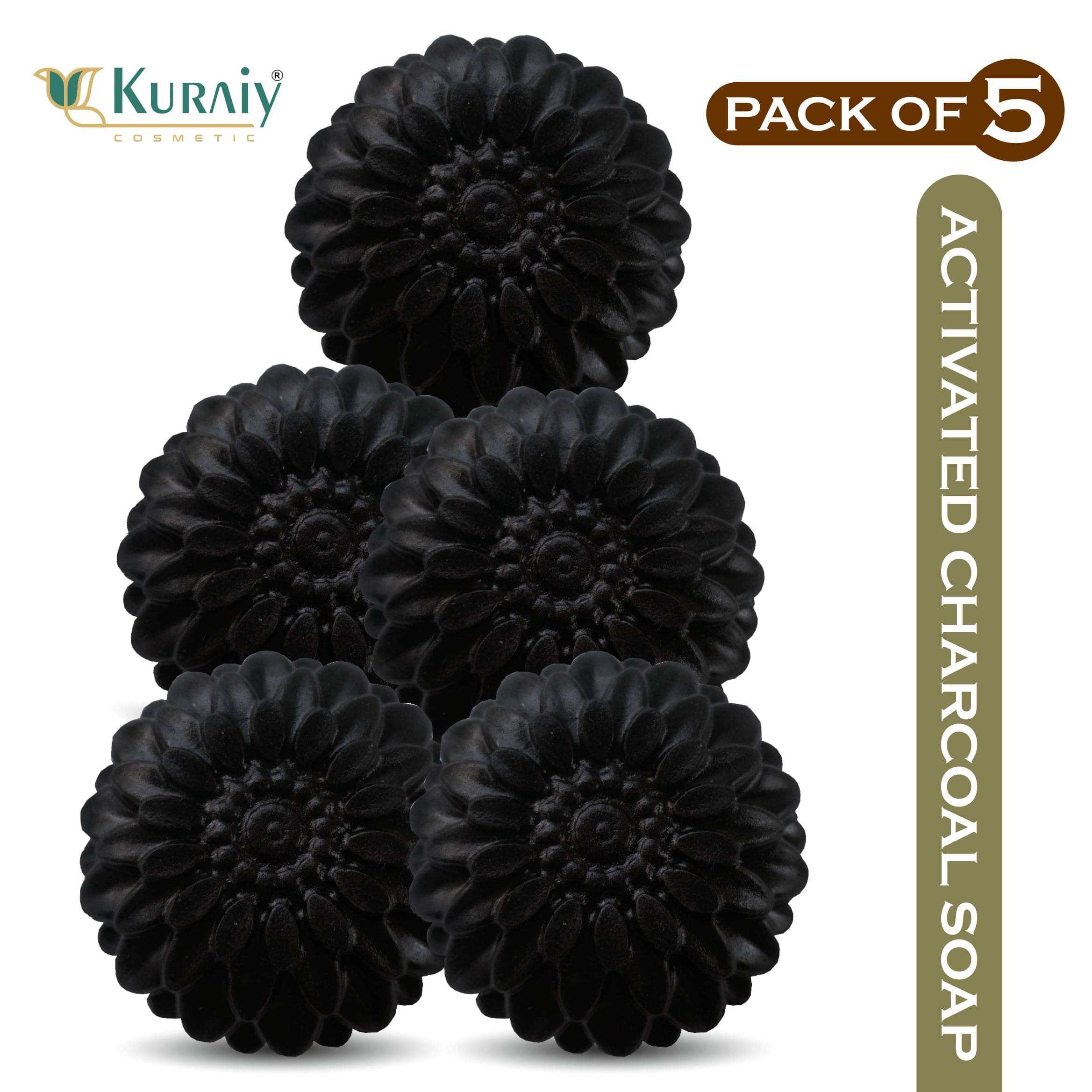 Kuraiy Activated Charcoal Deep Cleansing Bath Soap, 100g (Pack of 5) (5x 100 g) Kuraiy Activated Charcoal Deep Cleansing Bath Soap, 100g (Pack of 5) (5x 100 g)