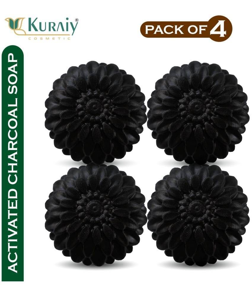 Kuraiy Activated Charcoal Deep Cleansing Bath Soap, 100g (Pack of 4) (4x 100 g) Kuraiy Activated Charcoal Deep Cleansing Bath Soap, 100g (Pack of 4) (4x 100 g)