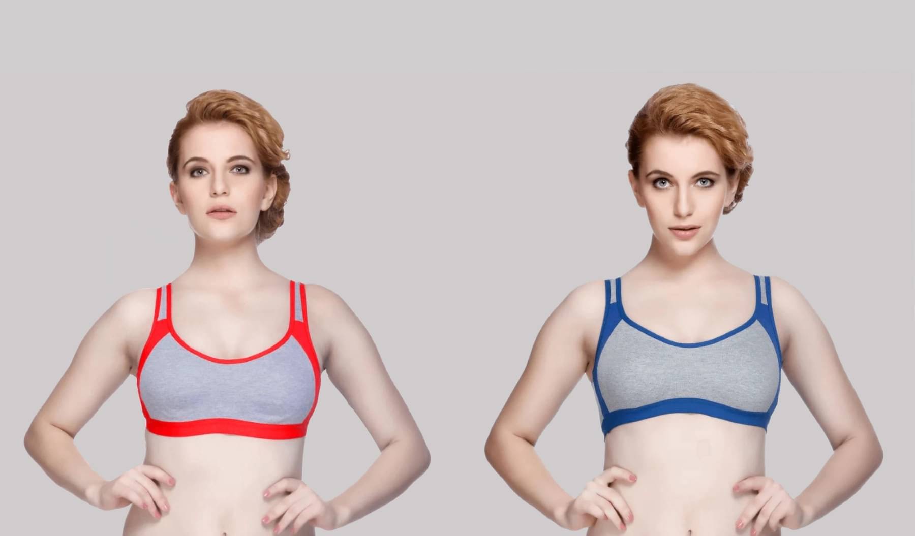     			Kiran Enterprises Pack of 2 Cotton Non Padded Women's T-Shirt Bra ( Multicolor ) milach sport bra