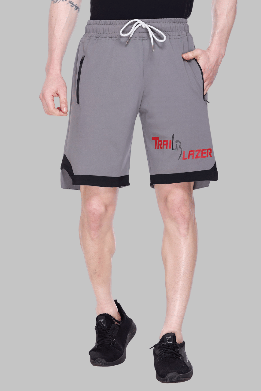     			LEEBONEE Light Grey Polyester Blend Men's Shorts ( Pack of 1 )