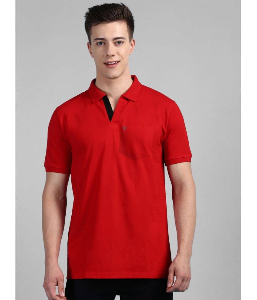 Lux Cozi Cotton Regular Fit Solid Half Sleeves Men's Polo T Shirt - Red ( Pack of 1 )     			Lux Cozi Cotton Regular Fit Solid Half Sleeves Men's Polo T Shirt - Red ( Pack of 1 )