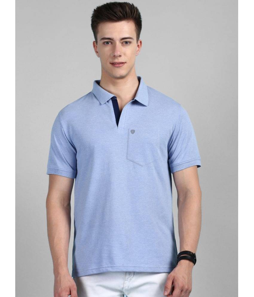 Lux Cozi Cotton Regular Fit Solid Half Sleeves Men's Polo T Shirt - Light Blue ( Pack of 1 )     			Lux Cozi Cotton Regular Fit Solid Half Sleeves Men's Polo T Shirt - Light Blue ( Pack of 1 )