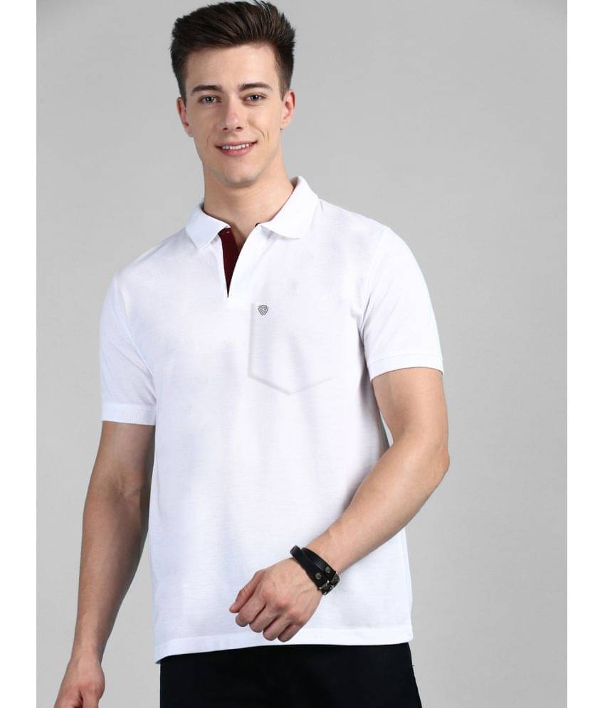     			Lux Cozi Cotton Regular Fit Solid Half Sleeves Men's Polo T Shirt - White ( Pack of 1 )
