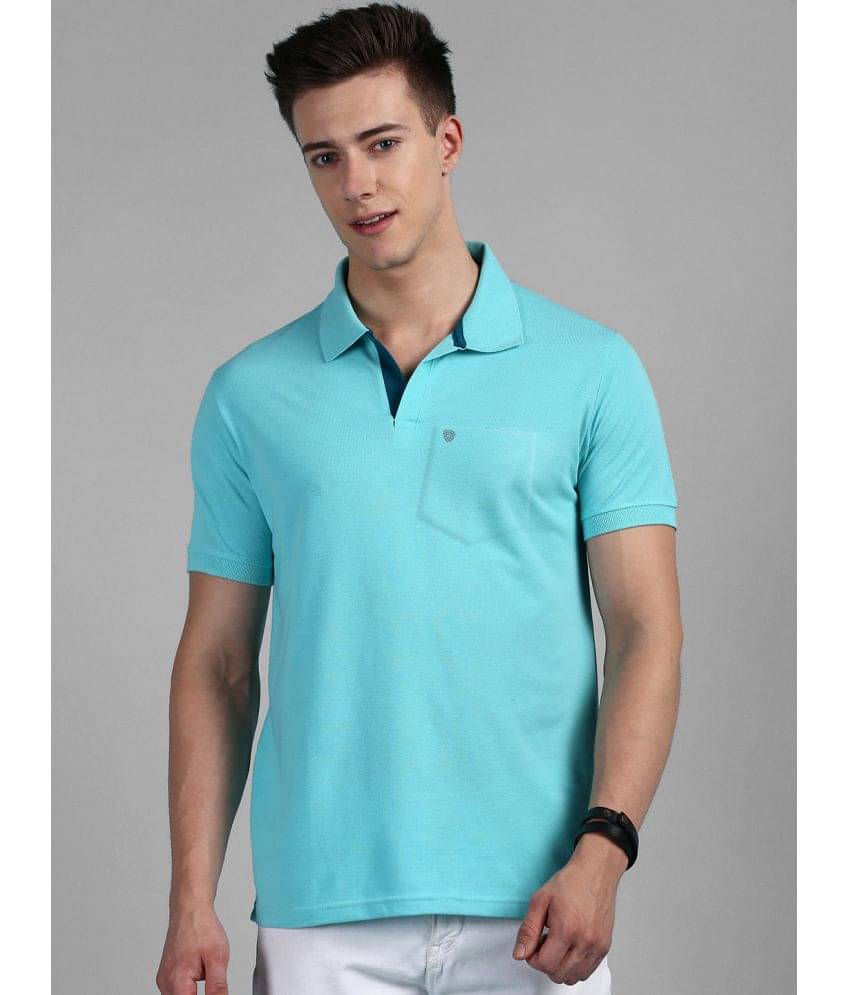     			Lux Cozi Cotton Regular Fit Solid Half Sleeves Men's Polo T Shirt - Sky Blue ( Pack of 1 )