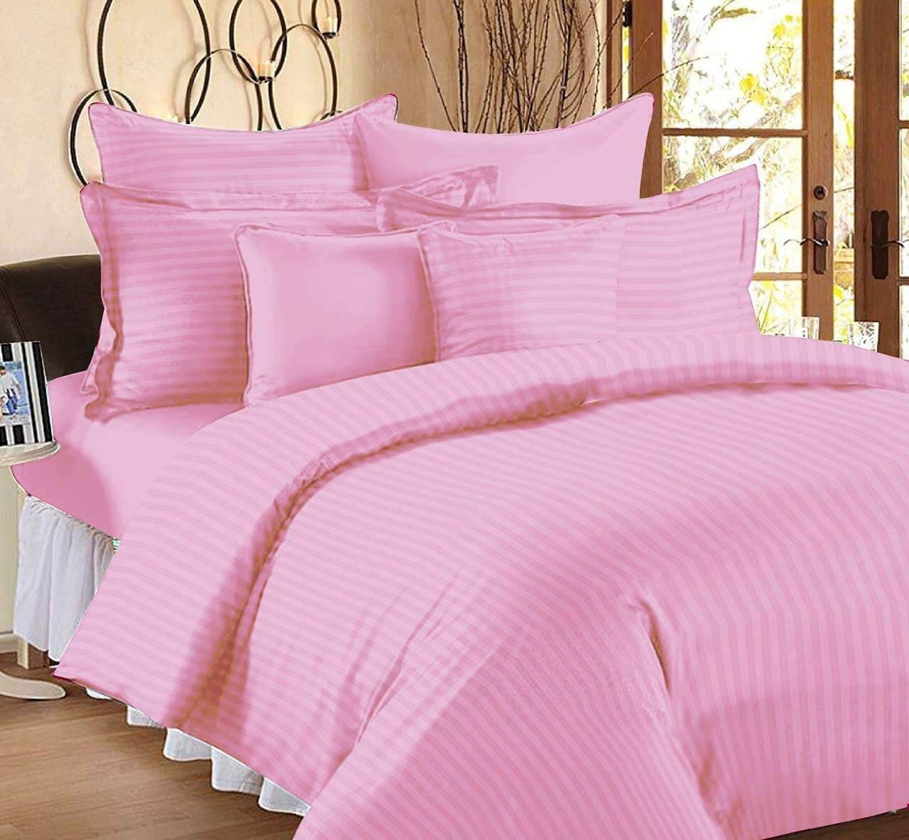 Neekshaa Satin 1 Double Bedsheet with 2 Pillow Covers ( Baby Pink ) Neekshaa Satin 1 Double Bedsheet with 2 Pillow Covers ( Baby Pink )