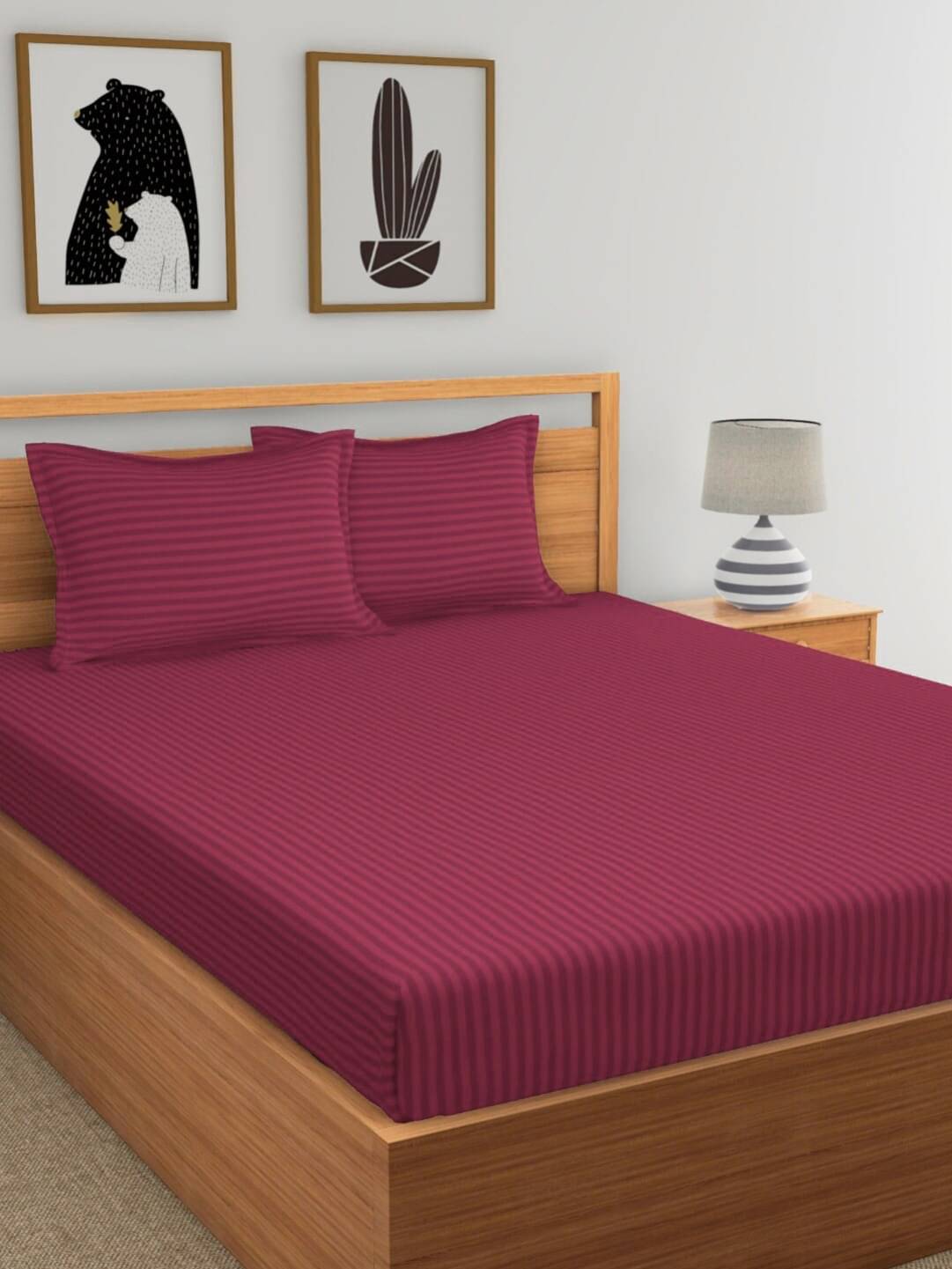 Neekshaa Satin 1 Double Bedsheet with 2 Pillow Covers ( Wine ) Neekshaa Satin 1 Double Bedsheet with 2 Pillow Covers ( Wine )