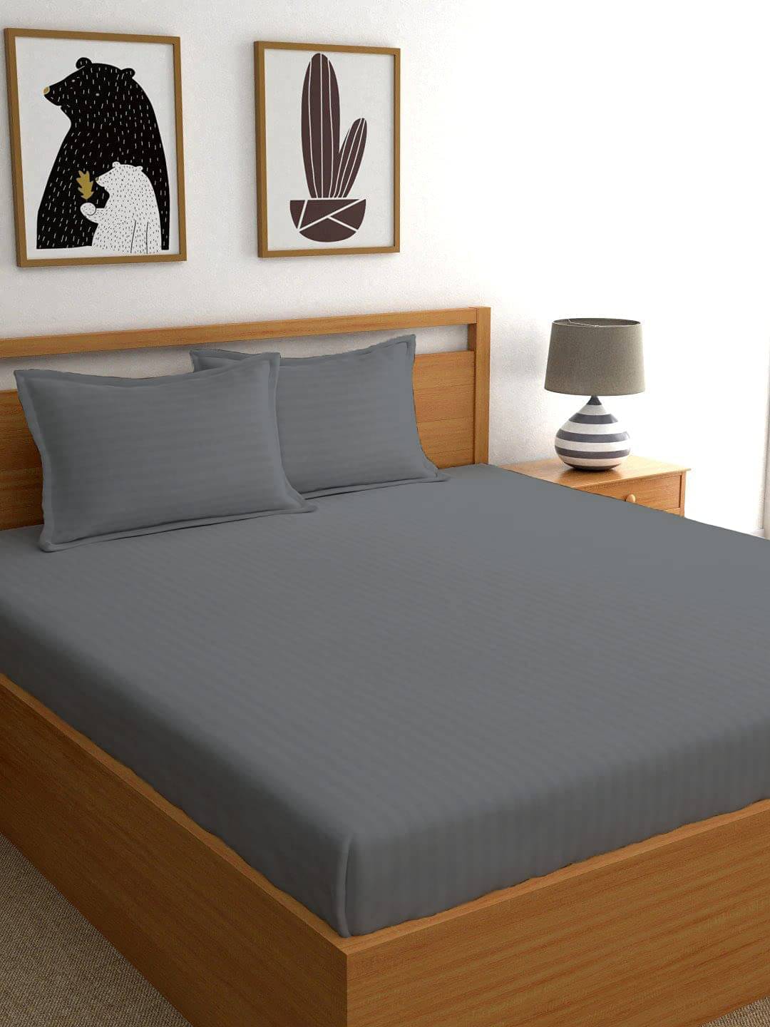 Neekshaa Satin 1 Double Bedsheet with 2 Pillow Covers ( Grey ) Neekshaa Satin 1 Double Bedsheet with 2 Pillow Covers ( Grey )