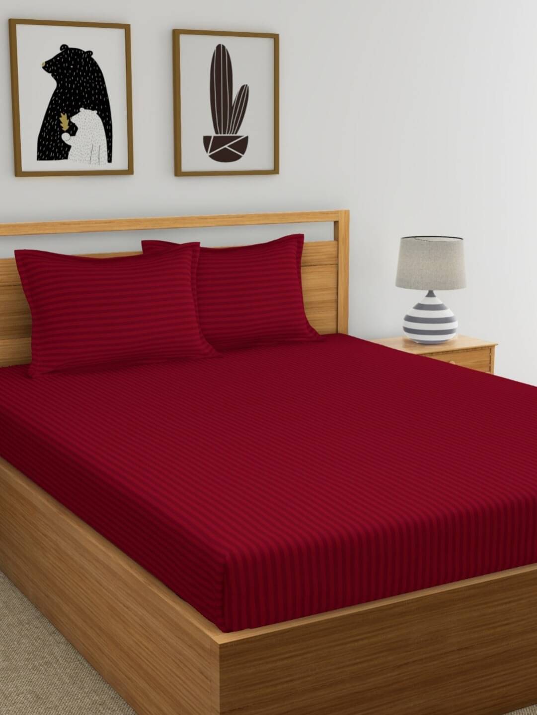 Neekshaa Satin 1 Double Bedsheet with 2 Pillow Covers ( Maroon ) Neekshaa Satin 1 Double Bedsheet with 2 Pillow Covers ( Maroon )
