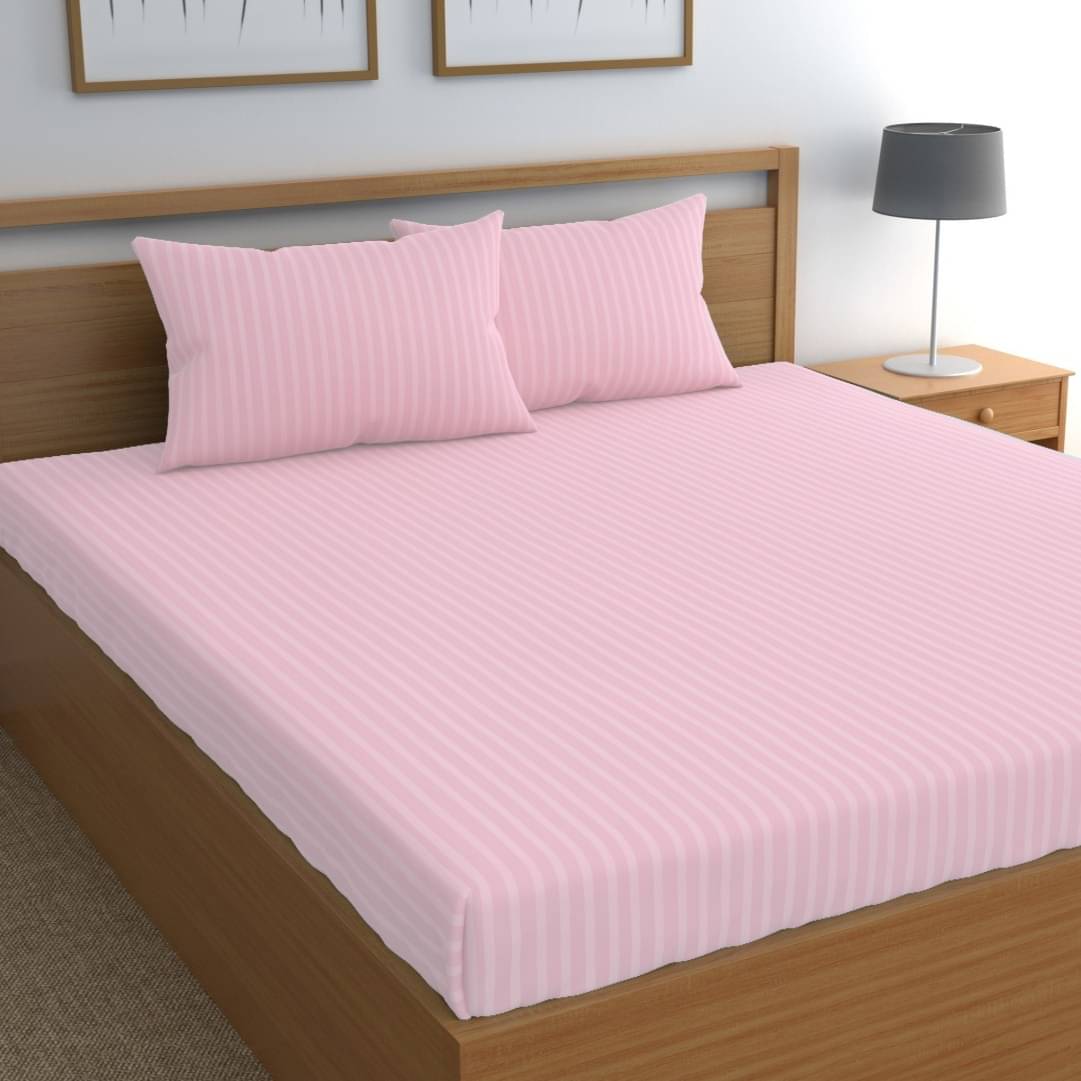     			Neekshaa Satin 1 Double Bedsheet with 2 Pillow Covers ( Baby Pink )