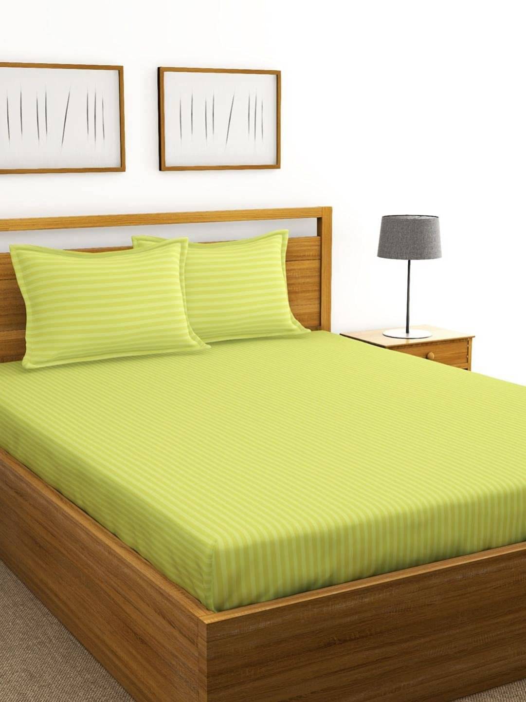     			Neekshaa Satin 1 Double Bedsheet with 2 Pillow Covers ( Light Green )