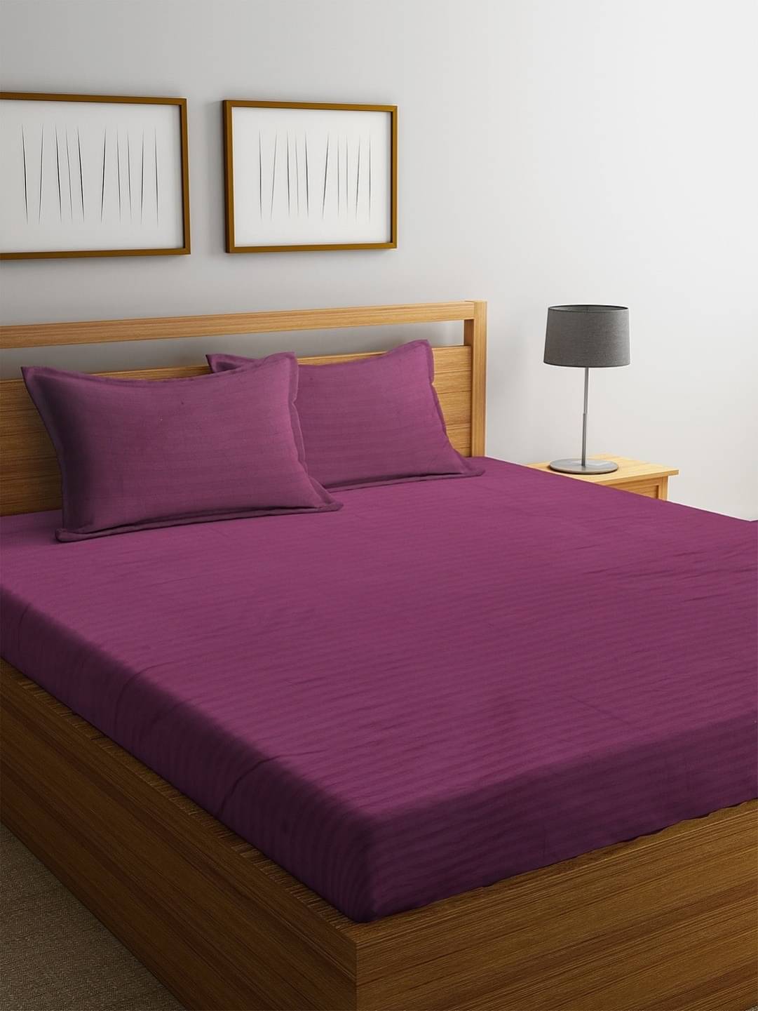     			Neekshaa Satin 1 Double Bedsheet with 2 Pillow Covers ( Wine )