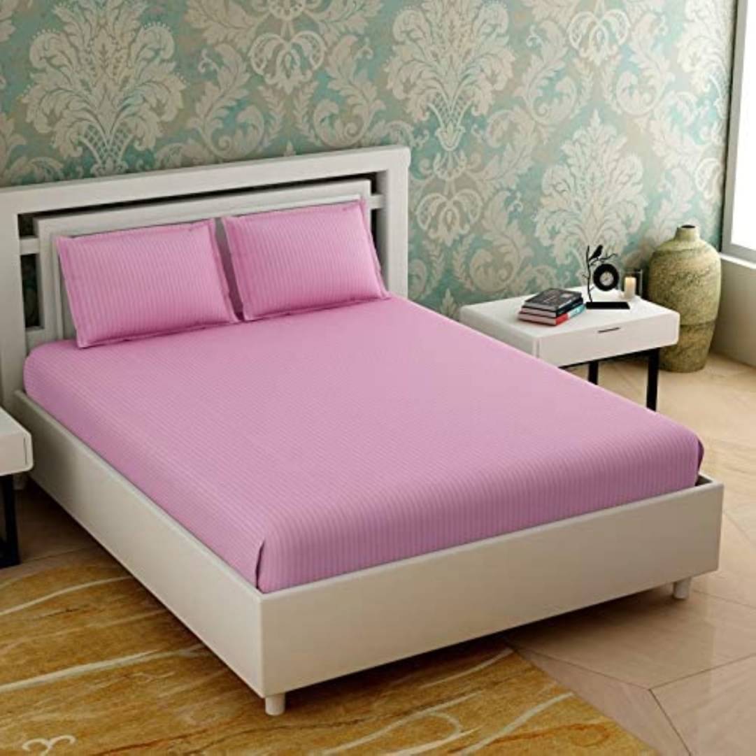 Neekshaa Satin 1 Double Bedsheet with 2 Pillow Covers ( Baby Pink ) Neekshaa Satin 1 Double Bedsheet with 2 Pillow Covers ( Baby Pink )
