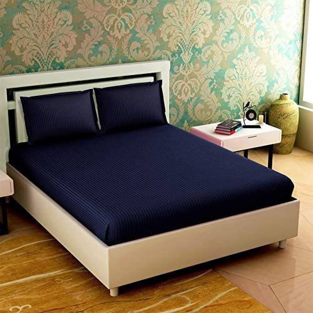     			Neekshaa Satin 1 Double Bedsheet with 2 Pillow Covers ( Blue )
