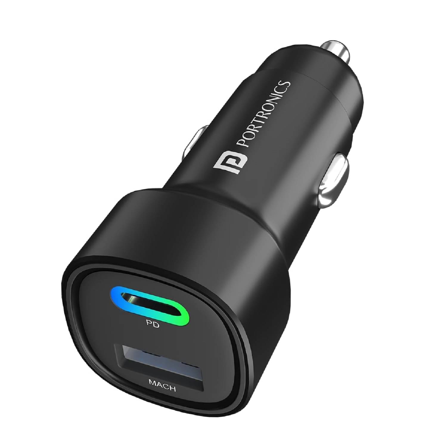 Portronics Car Mobile Charger Car Power 30 Black     			Portronics Car Mobile Charger Car Power 30 Black
