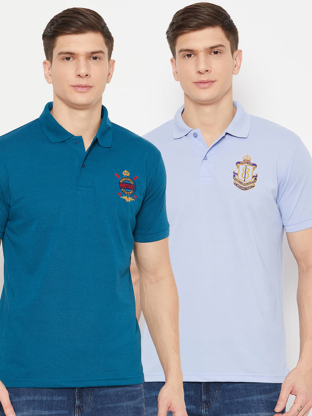 UBX Pack of 2 Polyester Regular Fit Solid Half Sleeves Men's Polo T Shirt ( Teal Blue ) UBX Pack of 2 Polyester Regular Fit Solid Half Sleeves Men's Polo T Shirt ( Teal Blue )