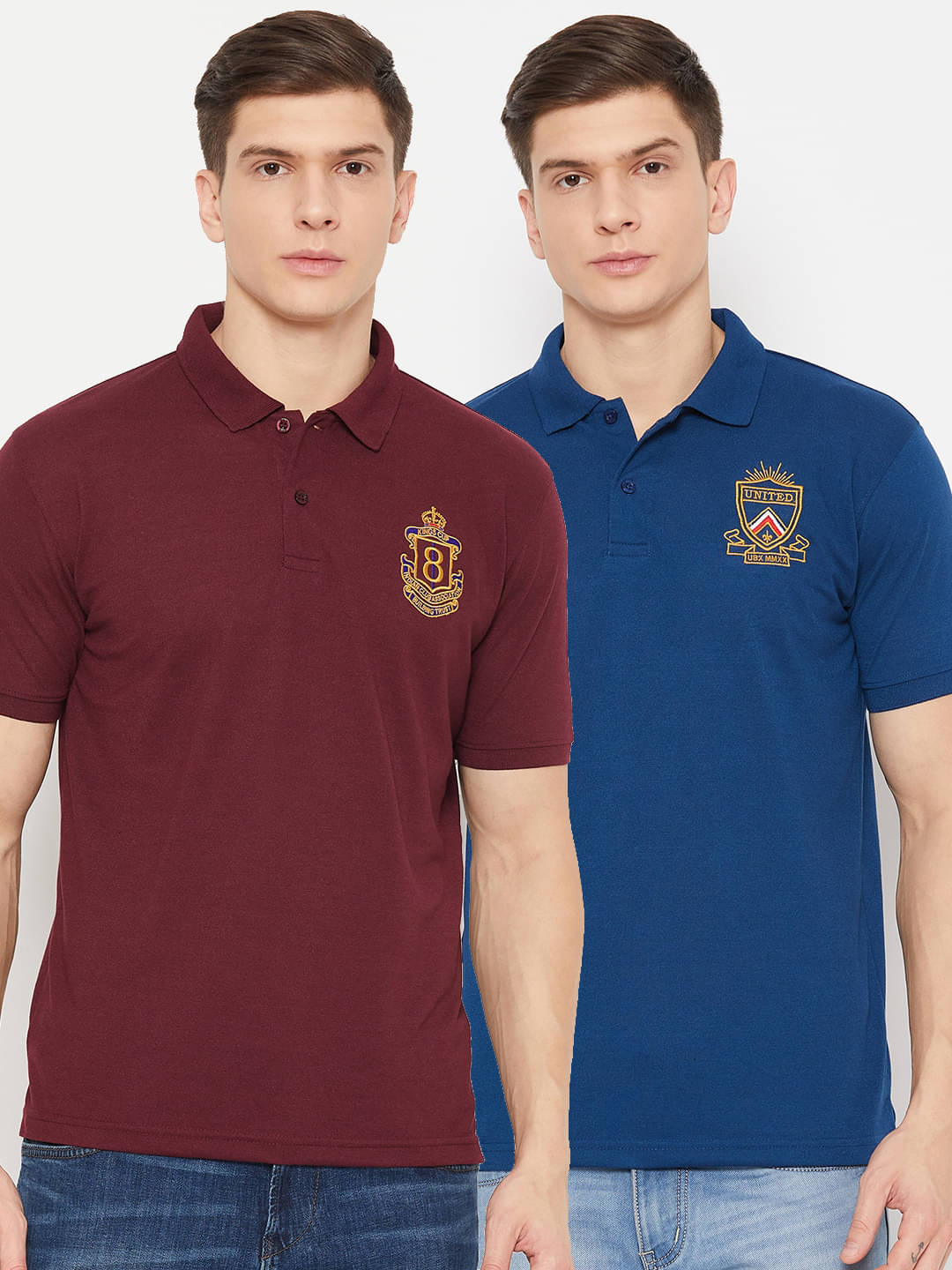 UBX Pack of 2 Polyester Regular Fit Solid Half Sleeves Men's Polo T Shirt ( Maroon ) UBX Pack of 2 Polyester Regular Fit Solid Half Sleeves Men's Polo T Shirt ( Maroon )