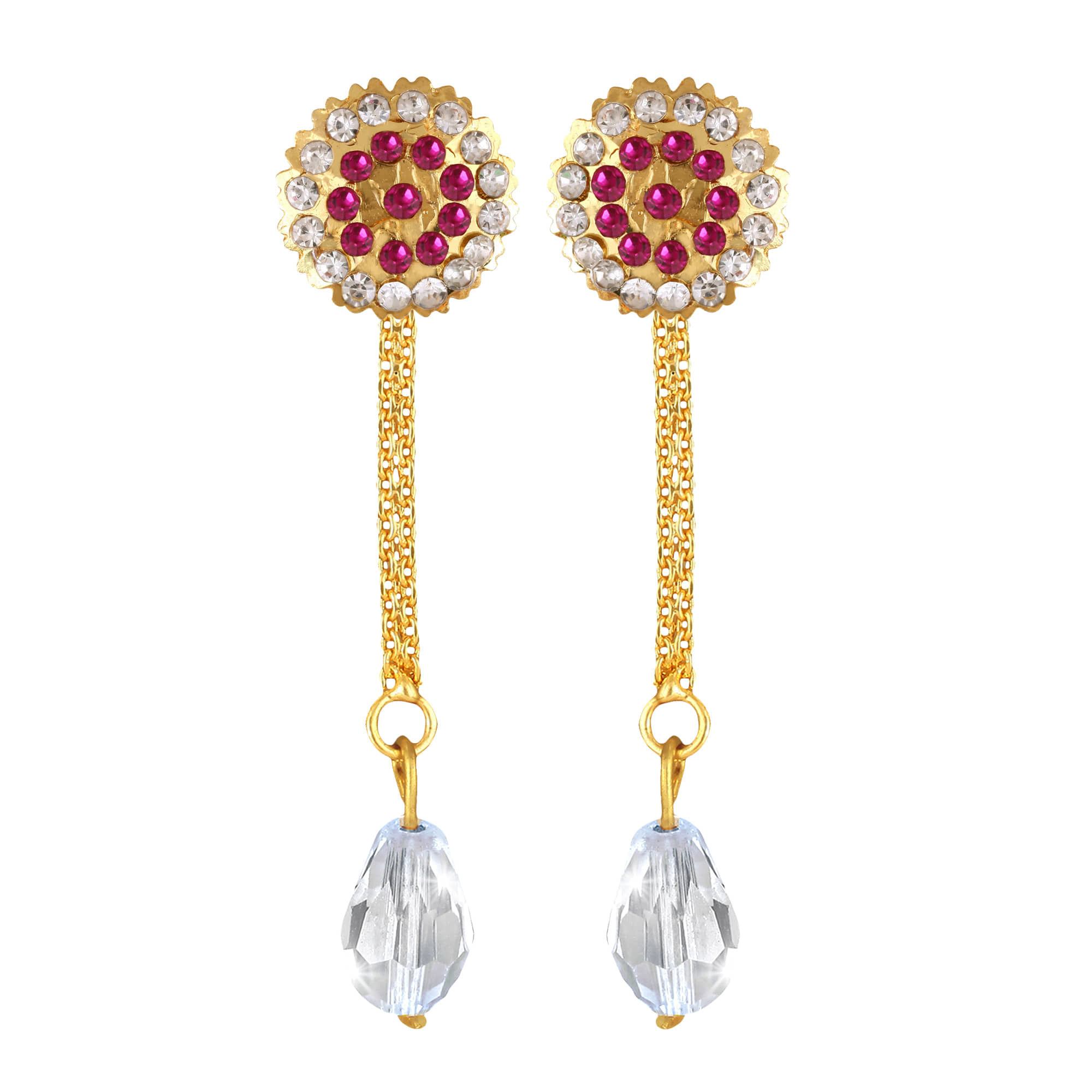 VIVASTRI Golden Drop Earrings ( Pack of 1 ) - Earrings | Buy online on ZillyBuy