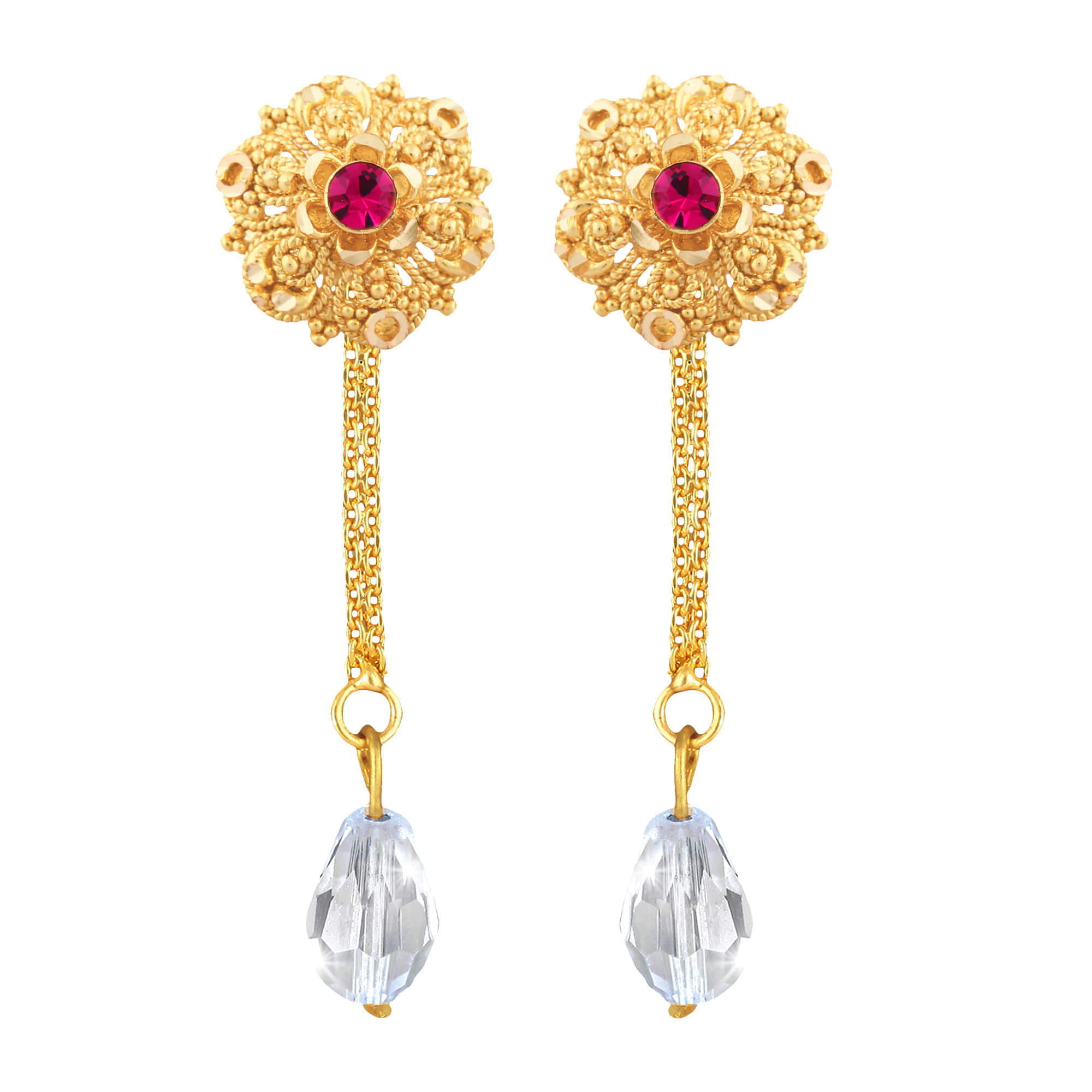 VIVASTRI Golden Drop Earrings ( Pack of 1 ) - Earrings | Buy online on ZillyBuy