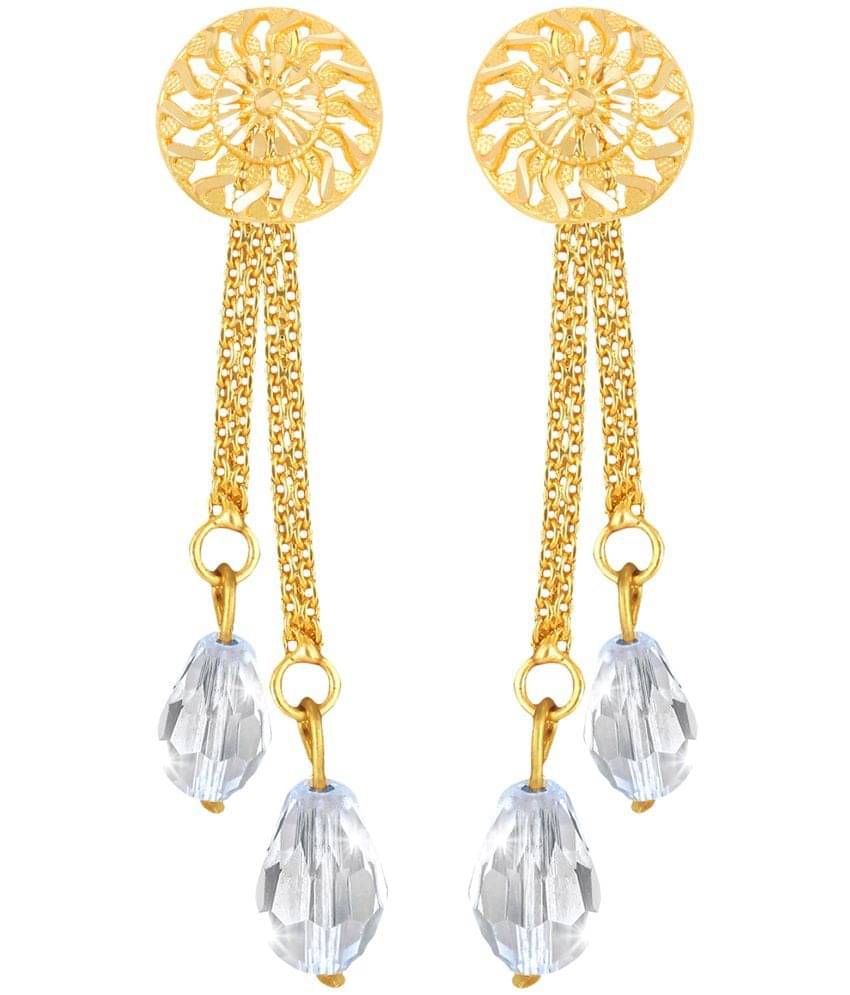     			VIVASTRI Golden Drop Earrings ( Pack of 1 )