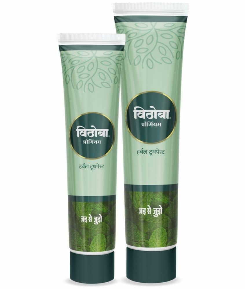 Vithoba Premium Toothpaste |Toothpaste For White Strong Teeth & Refreshing Breath | 80g+40g |