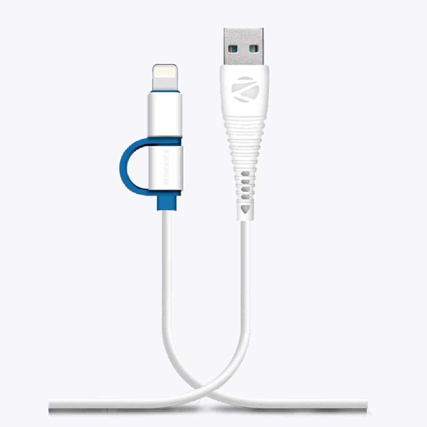 Zebronics White 2.1A Lightning Cable 1.2 Meter