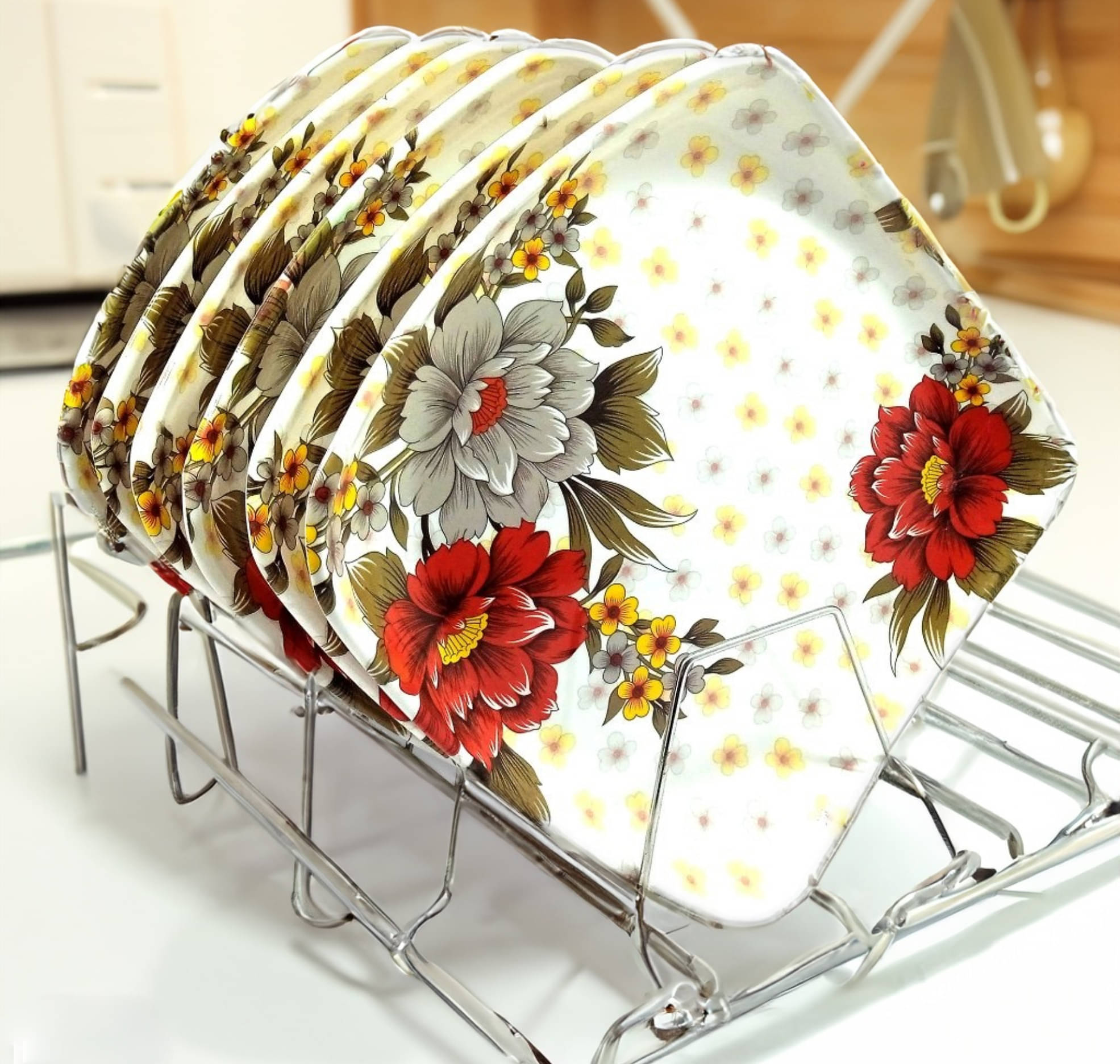 kitchrox 6 Pcs Melamine Multi Color Full Plate kitchrox 6 Pcs Melamine Multi Color Full Plate