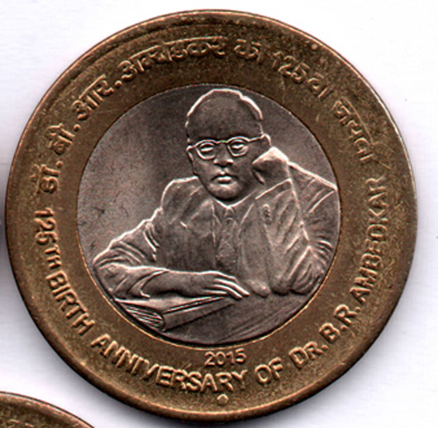     			10 /  TEN RUPEES\  RUPEE VERY RARE BRASS DR BHIMRAO AMBEDKAR    (1 PCS)  COMMEMORATIVE COLLECTIBLE- U.N.C.