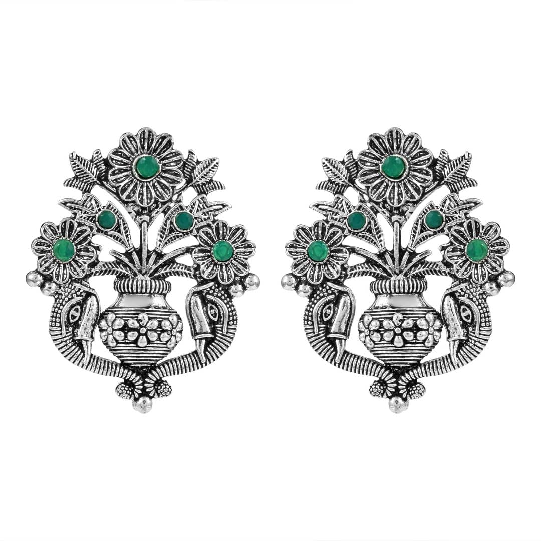     			ADMIER Green Stud Earrings ( Pack of 1 )