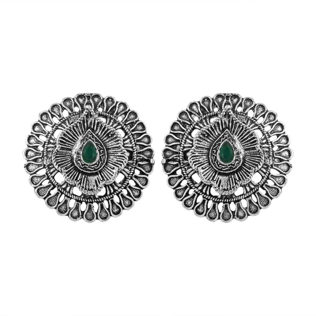     			ADMIER Green Stud Earrings ( Pack of 1 )