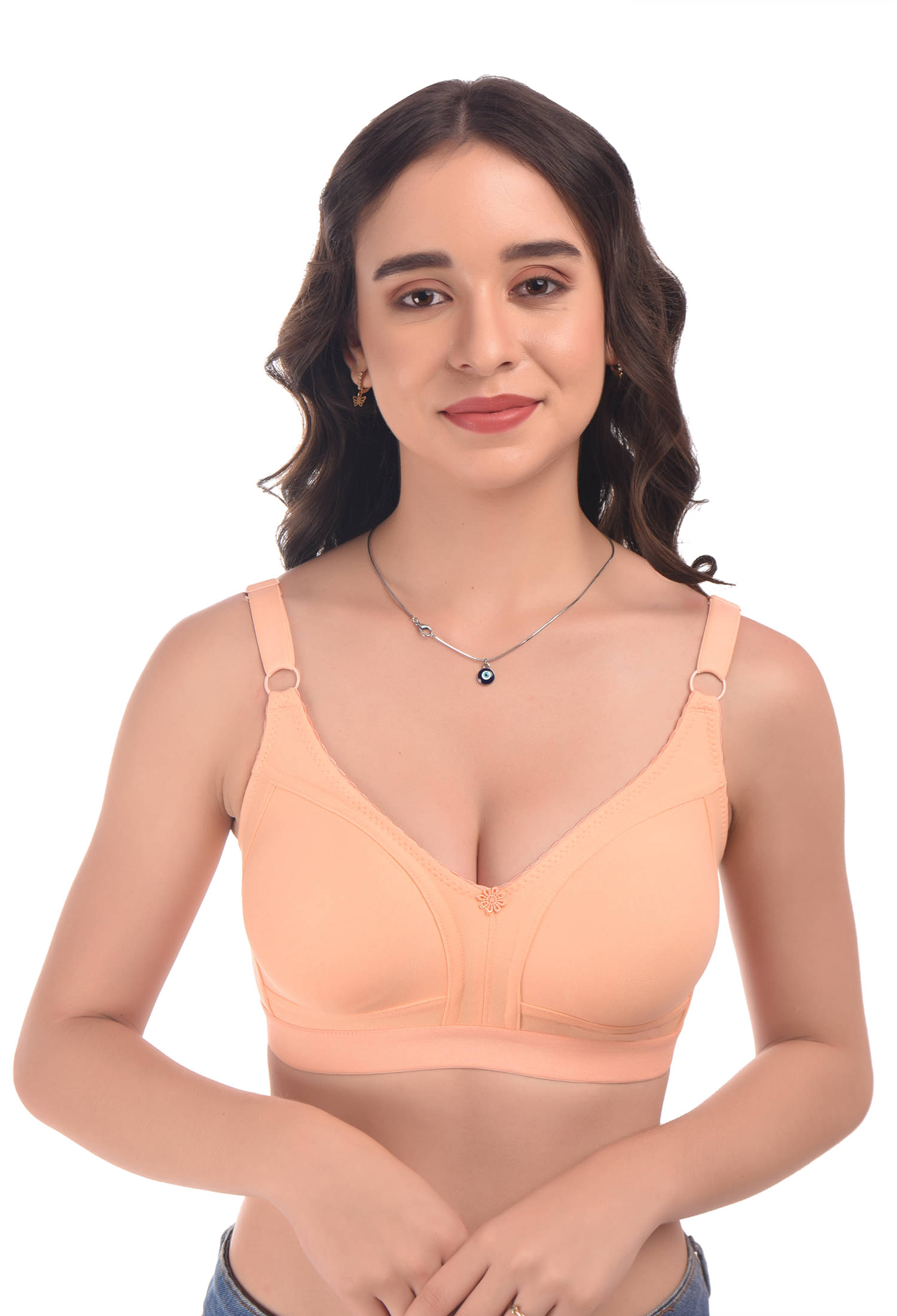 Elina Cotton Non Padded Women's Everyday Bra ( Peach ) RM-DOLO-BR-PEACH Elina Cotton Non Padded Women's Everyday Bra ( Peach ) RM-DOLO-BR-PEACH