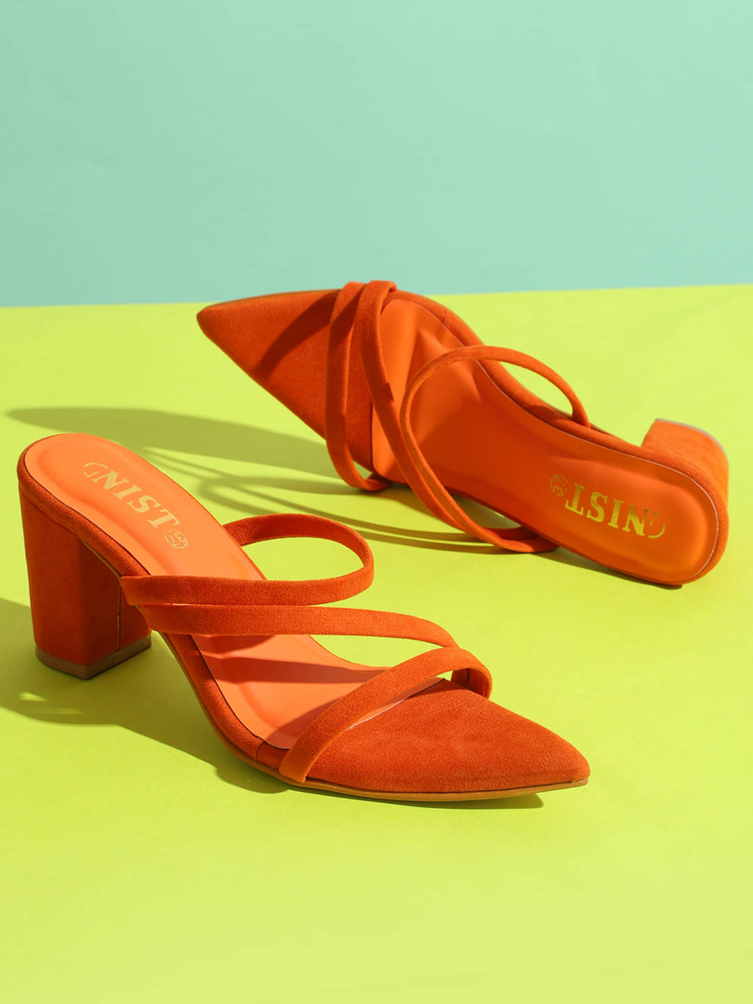 Gnist Orange Women's Sandal Heels     			Gnist Orange Women's Sandal Heels