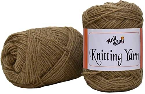     			KNIT KING 100% Acrylic Wool Brown 100 GMS Wool Ball Hand Knitting Wool/Art Craft Soft Fingering Crochet Hook Yarn, Needle Knitting Yarn Thread Dyed-H Art-AGA