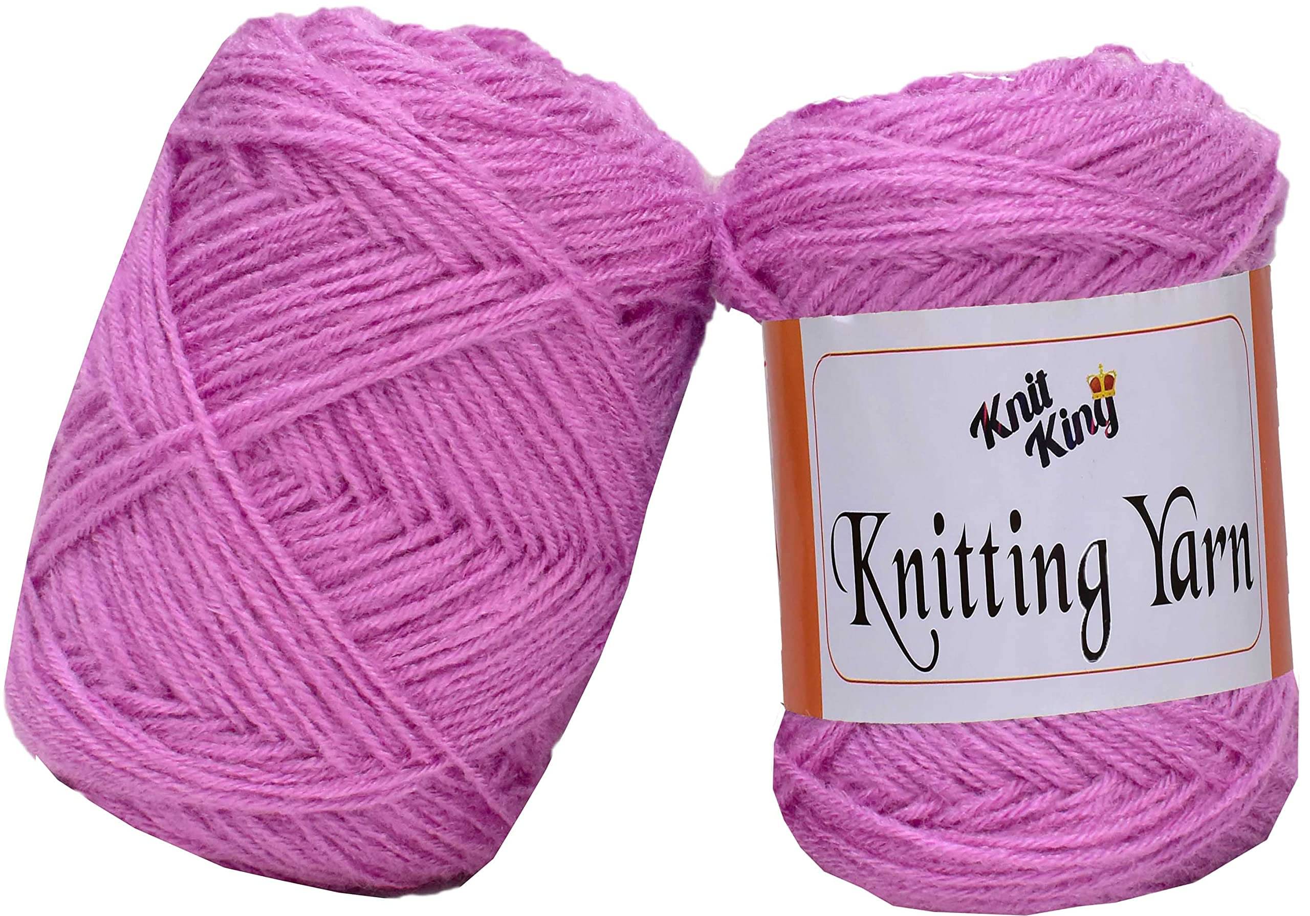     			KNIT KING 100% Acrylic Wool Purple 200 GMS Wool Ball Hand Knitting Wool/Art Craft Soft Fingering Crochet Hook Yarn, Needle Knitting Yarn Thread Dyed-AA Art-AGD
